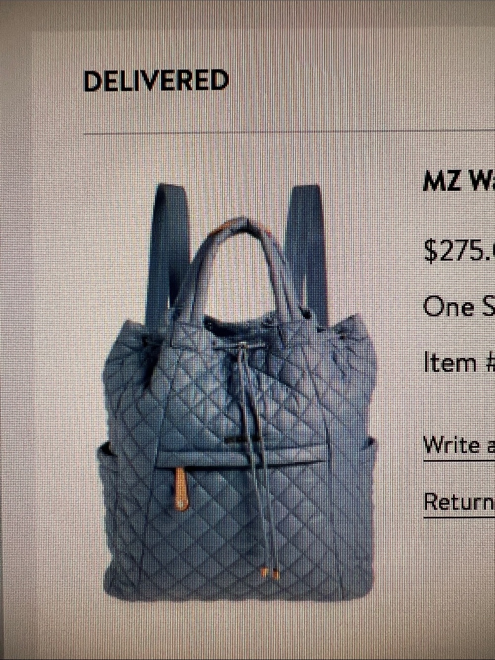MZ Wallace Metro Quilted Nylon Convertible Backpack - stone blue - Picture 3 of 3